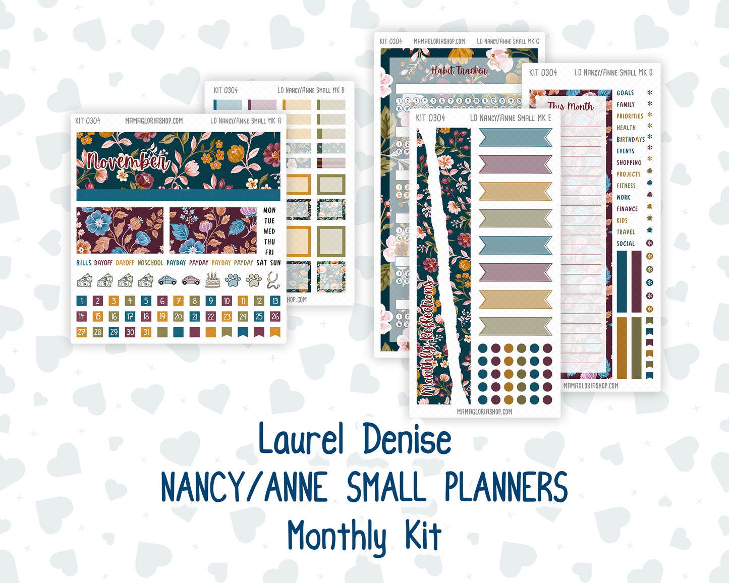 Kit 0304 - Laurel Denise Nancy/Anne Small - Monthly Kit - November - Autumn In Bloom
