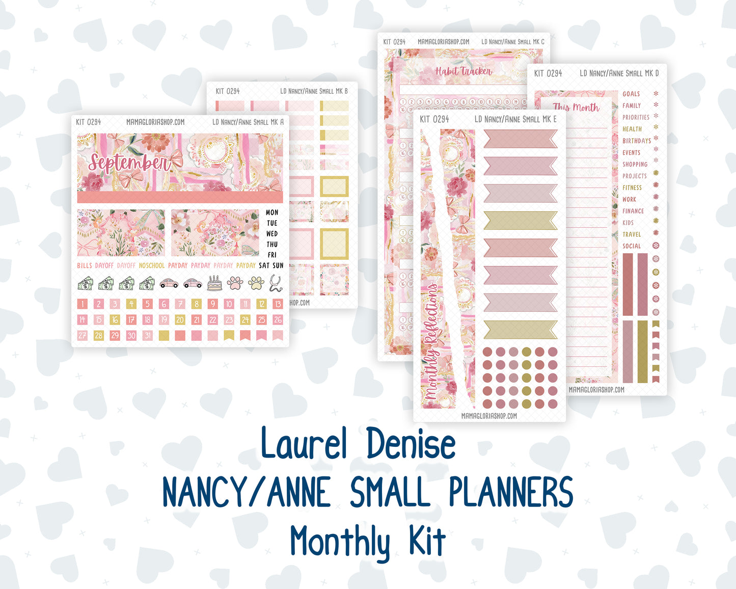 Kit 0294 - Laurel Denise Nancy/Anne Small - Monthly Kit - September - Rosy Reveria