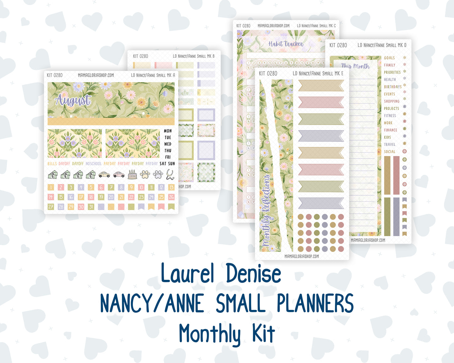 Kit 0280 - Laurel Denise Nancy/Anne Small - Monthly Kit - Half Past Six In August