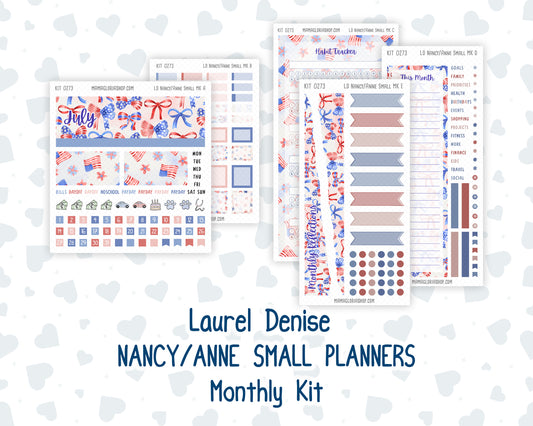 Kit 0273 - Laurel Denise Nancy/Anne Small - Monthly Kit - July - Americana In Bloom