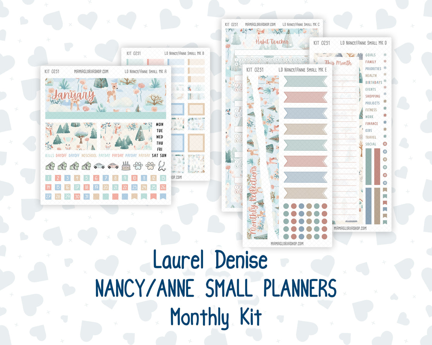 Kit 0251 - Laurel Denise Nancy/Anne Small - Monthly Kit - January - Pine & Paws