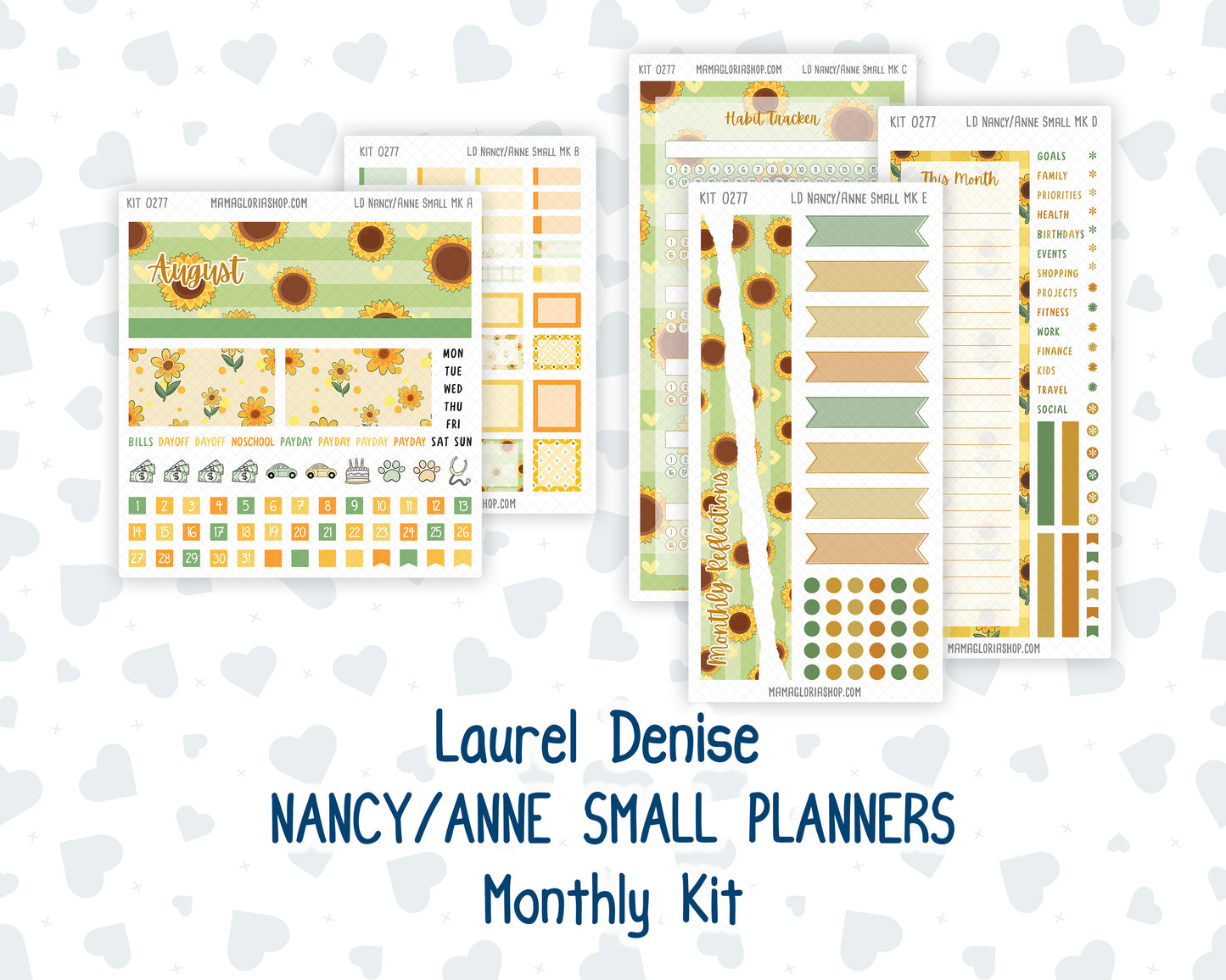 Kit 0277 - Laurel Denise Nancy/Anne Small - Monthly Kit - August - Sunflower Drama Club