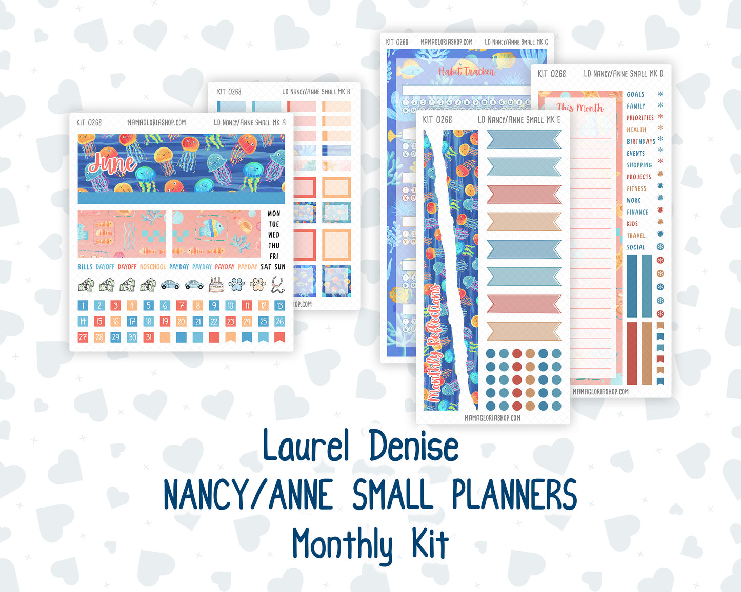 Kit 0268 - Laurel Denise Nancy/Anne Small - Monthly Kit - June - Sea Sweeties