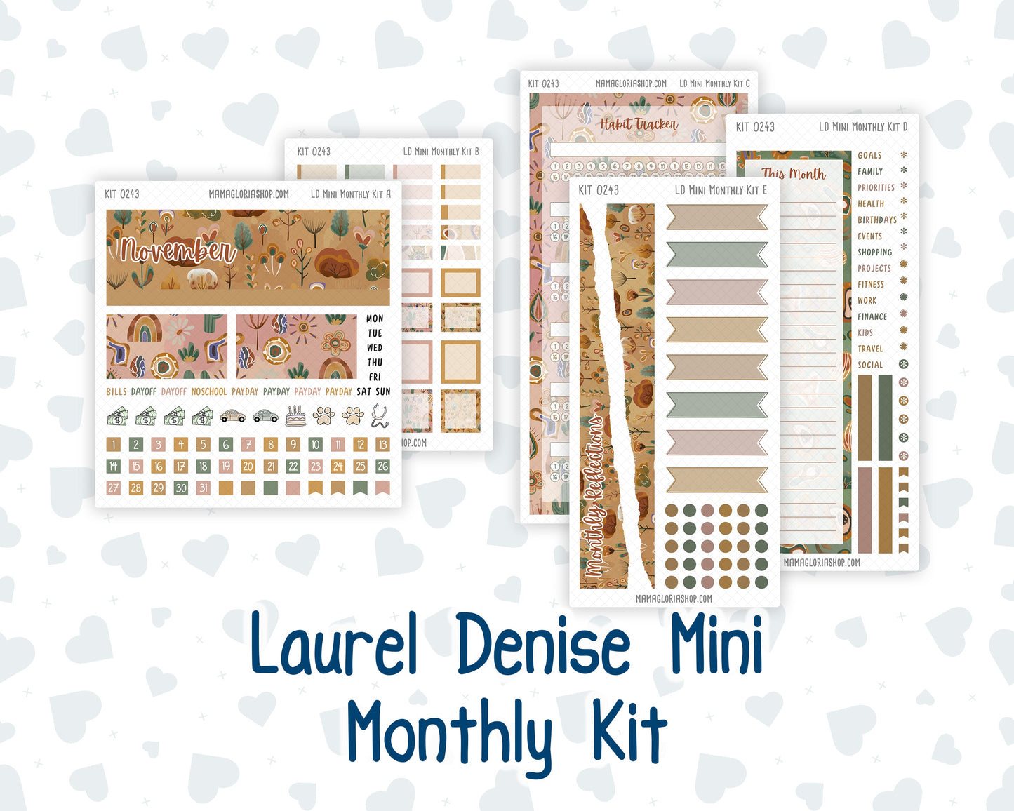 Kit 0243 - Laurel Denise Mini - Monthly Kit - November - Boho Autumn