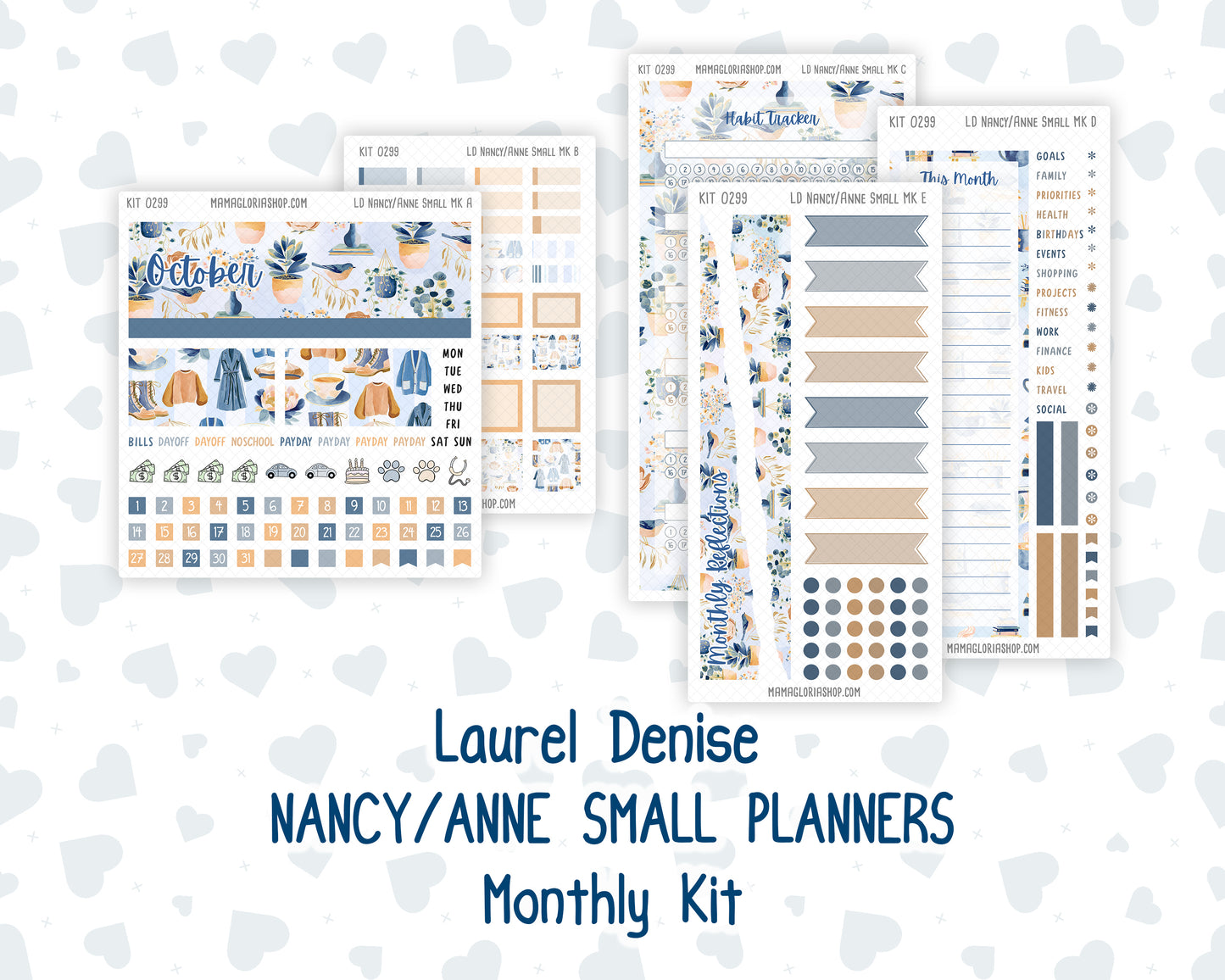Kit 0299 - Laurel Denise Nancy/Anne Small - Monthly Kit - October - Book Nook