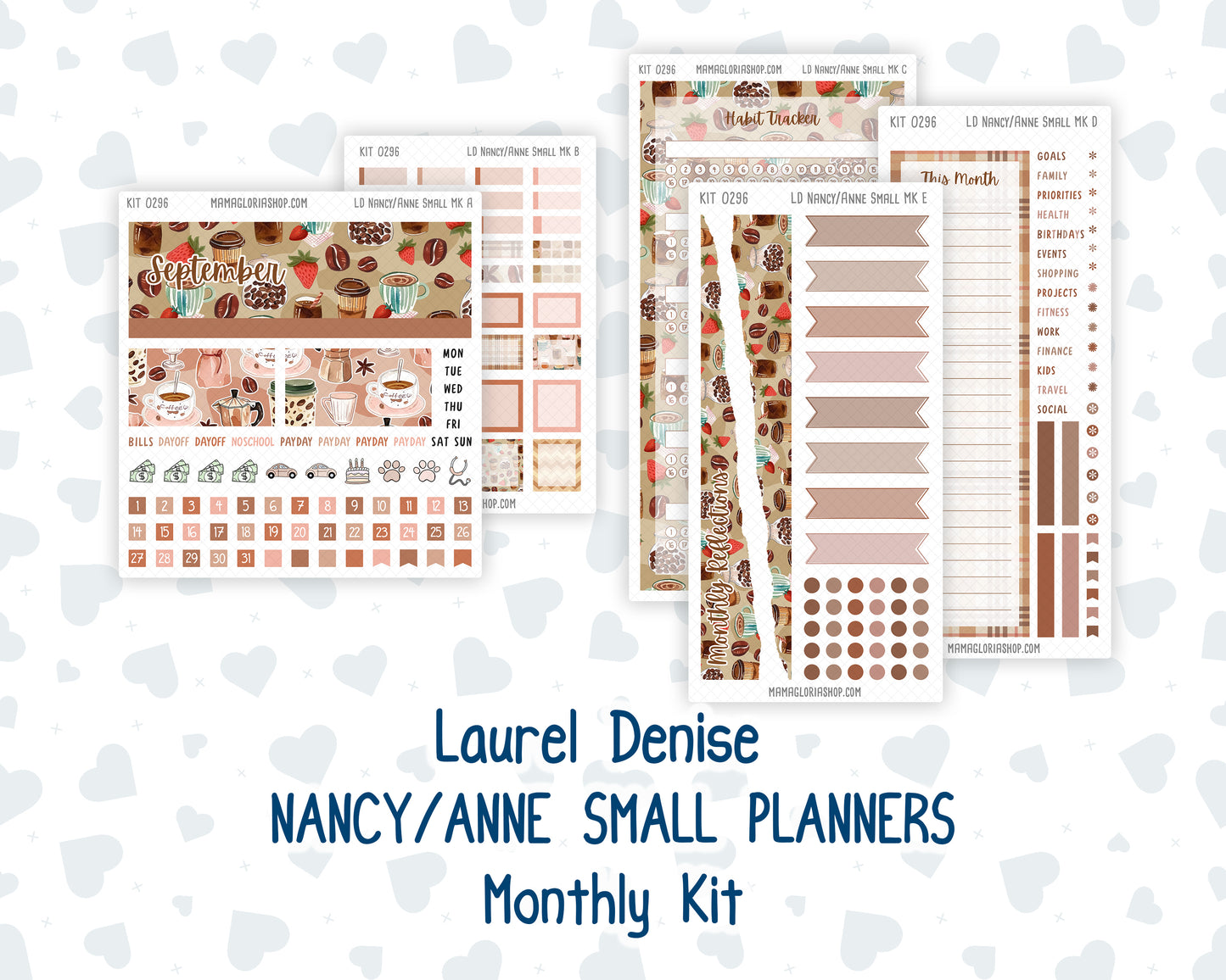 Kit 0296 - Laurel Denise Nancy/Anne Small - Monthly Kit - September - Coffee Break