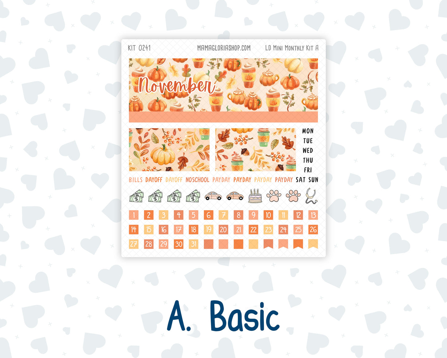 Kit 0241 - Laurel Denise Mini - Monthly Kit - November - Pumpkin Latte