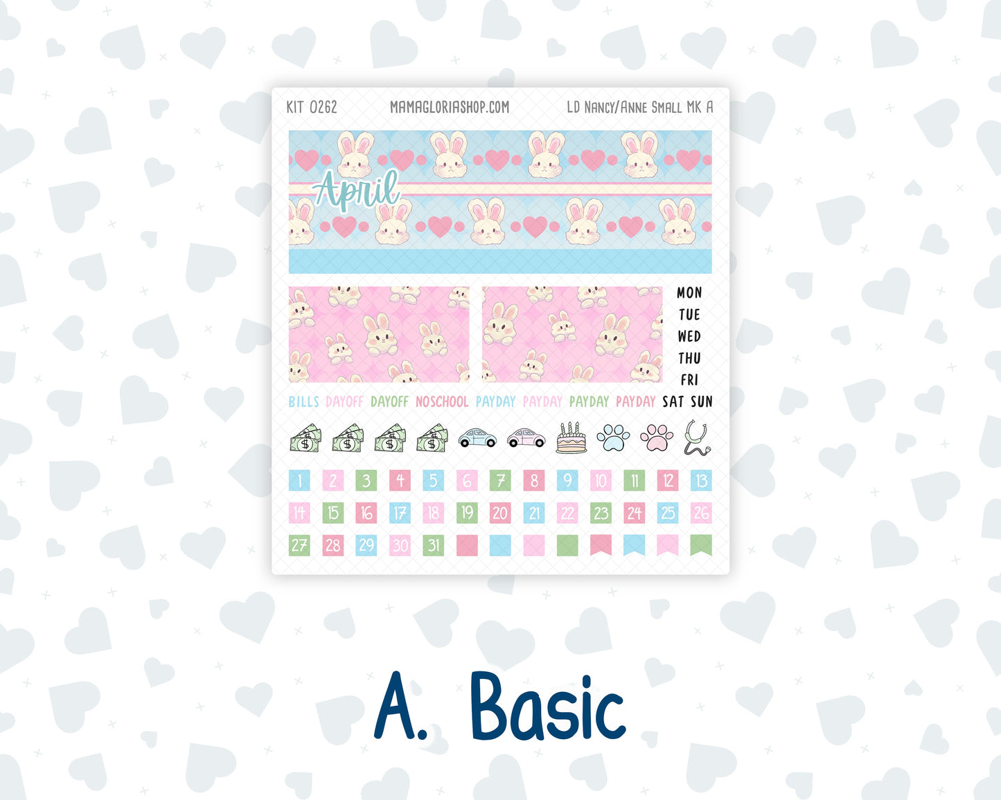 Kit 0262 - Laurel Denise Nancy/Anne Small - Monthly Kit - April - Spring Puffs