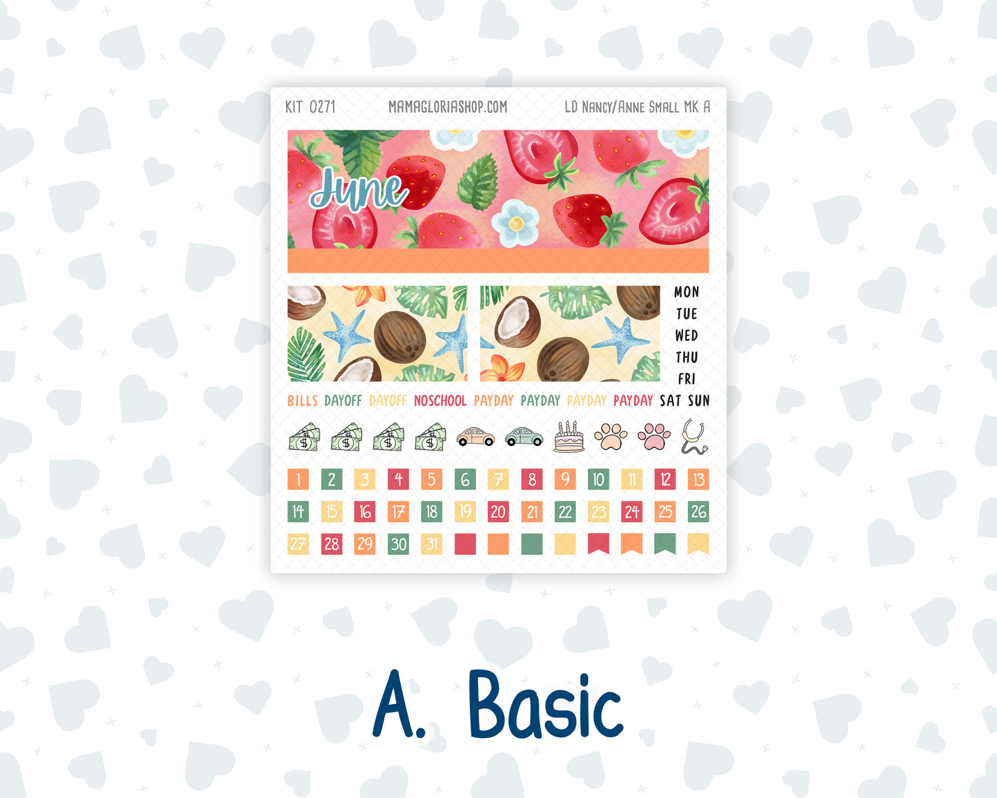 Kit 0271 - Laurel Denise Nancy/Anne Small - Monthly Kit - June - Strawberry Shore