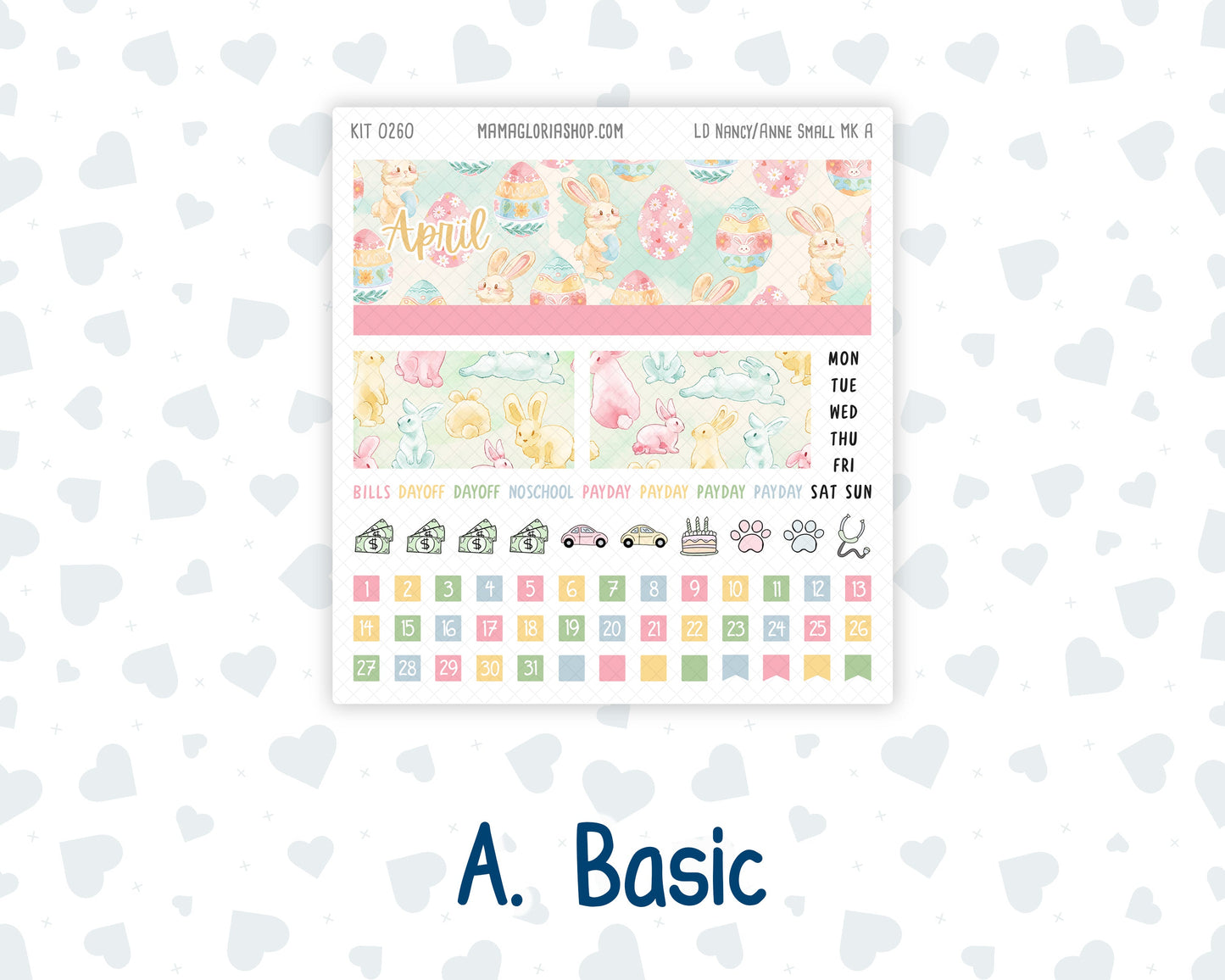 Kit 0260 - Laurel Denise Nancy/Anne Small - Monthly Kit - April - Pastel Egg Hunt