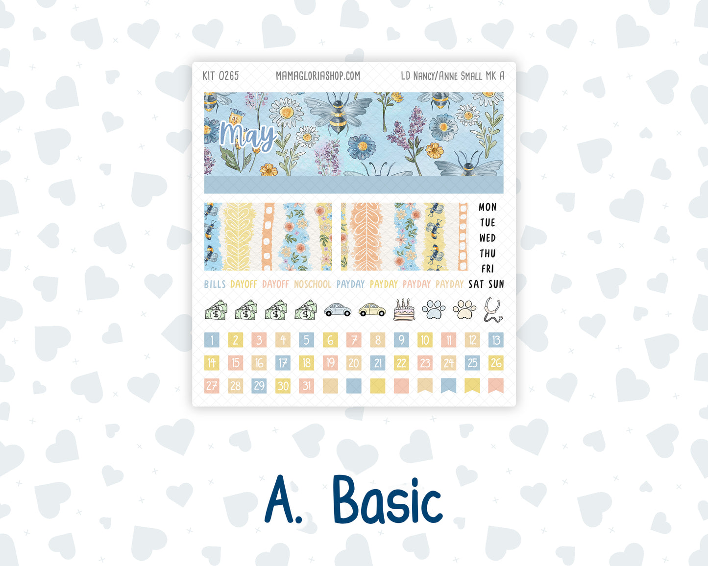 Kit 0265 - Laurel Denise Nancy/Anne Small - Monthly Kit - May - Honeybee Sky