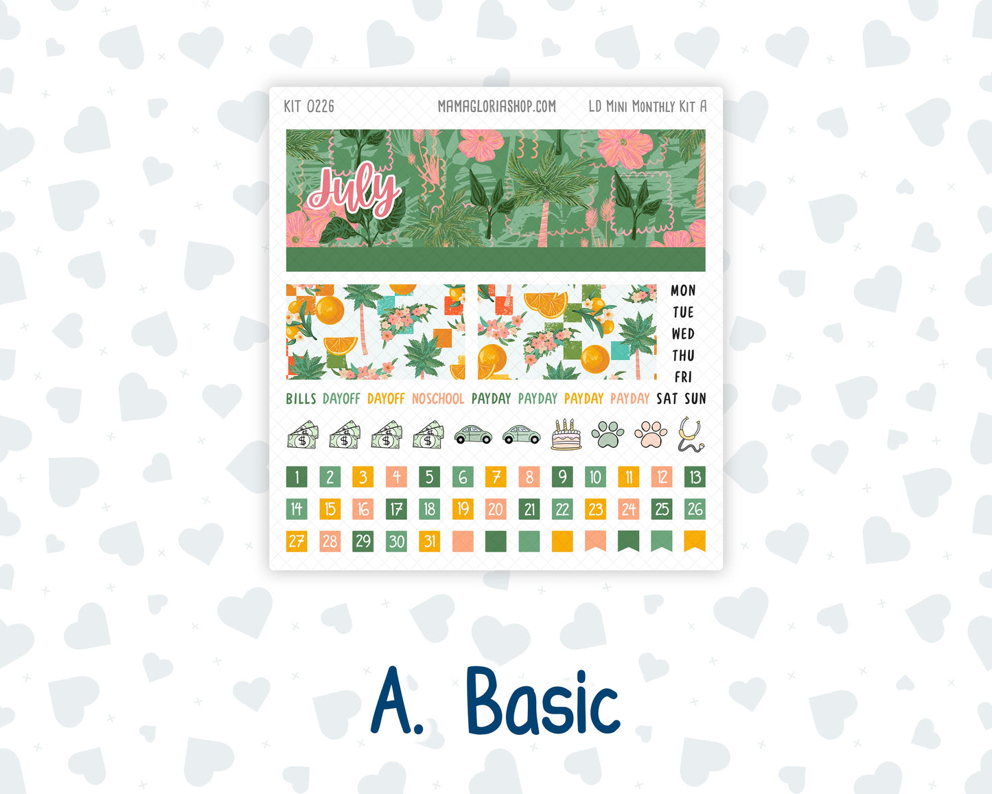 Kit 0226 - Laurel Denise Mini - Monthly Kit - July - Tropical Whimsy