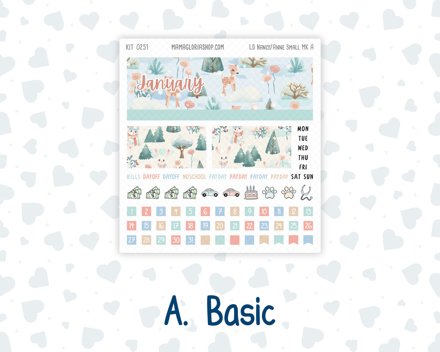 Kit 0251 - Laurel Denise Nancy/Anne Small - Monthly Kit - January - Pine & Paws