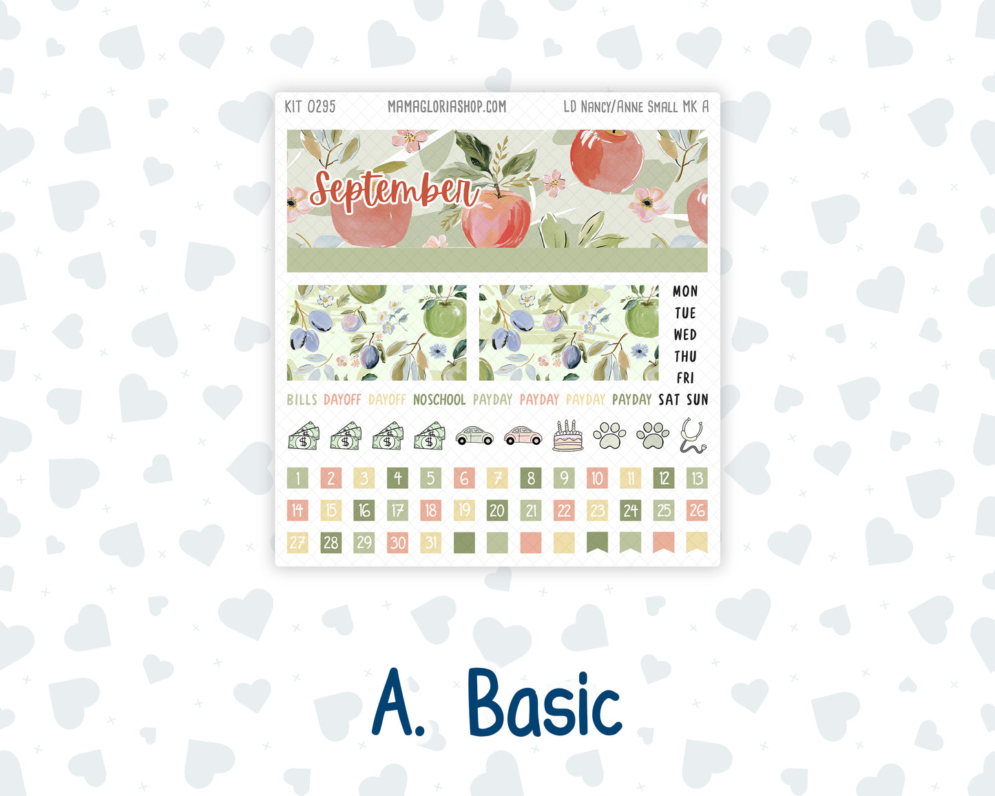 Kit 0295 - Laurel Denise Nancy/Anne Small - Monthly Kit - September - Apple Harvest