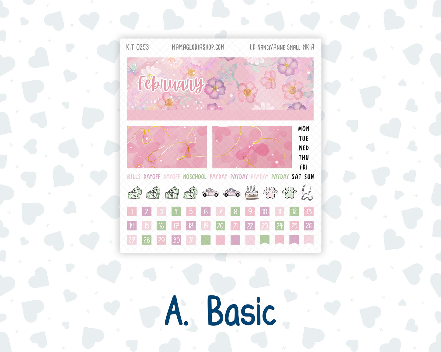 Kit 0253 - Laurel Denise Nancy/Anne Small - Monthly Kit - February - Rosy Daydreams