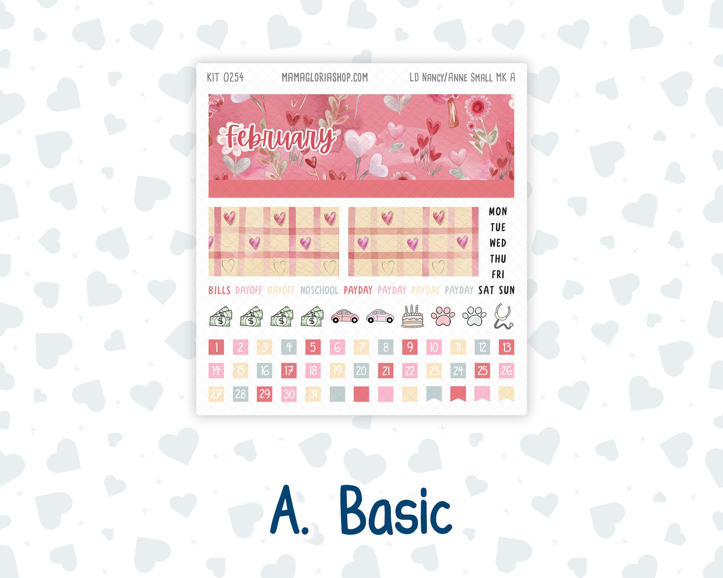 Kit 0254 - Laurel Denise Nancy/Anne Small - Monthly Kit - February - Valentine Village