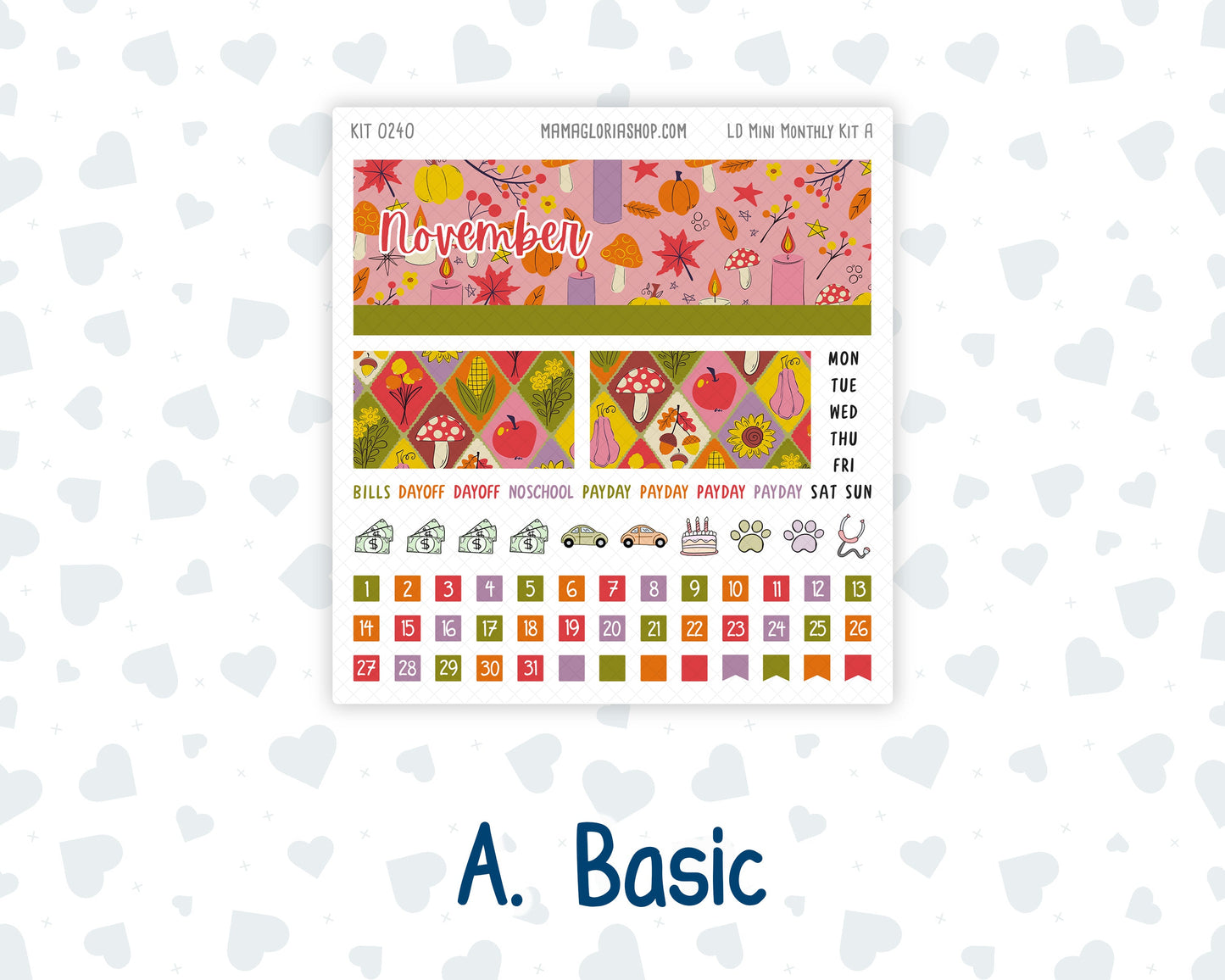 Kit 0240 - Laurel Denise Mini - Monthly Kit - November - Cozy Thanksgiving
