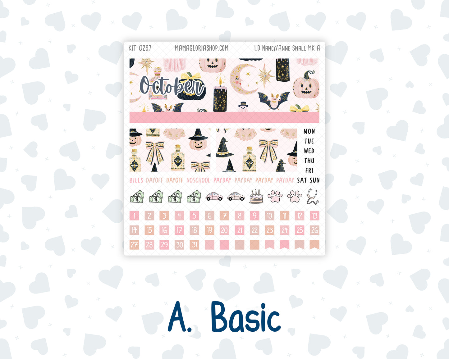 Kit 0297 - Laurel Denise Nancy/Anne Small - Monthly Kit - October - Pink Spell