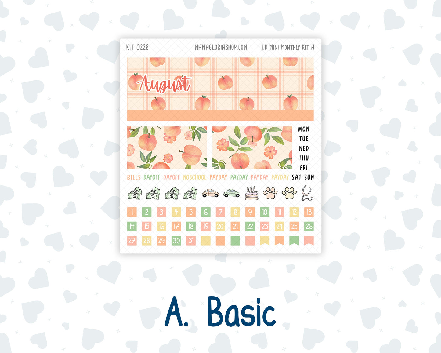 Kit 0228 - Laurel Denise Mini - Monthly Kit - August - Just Peachy