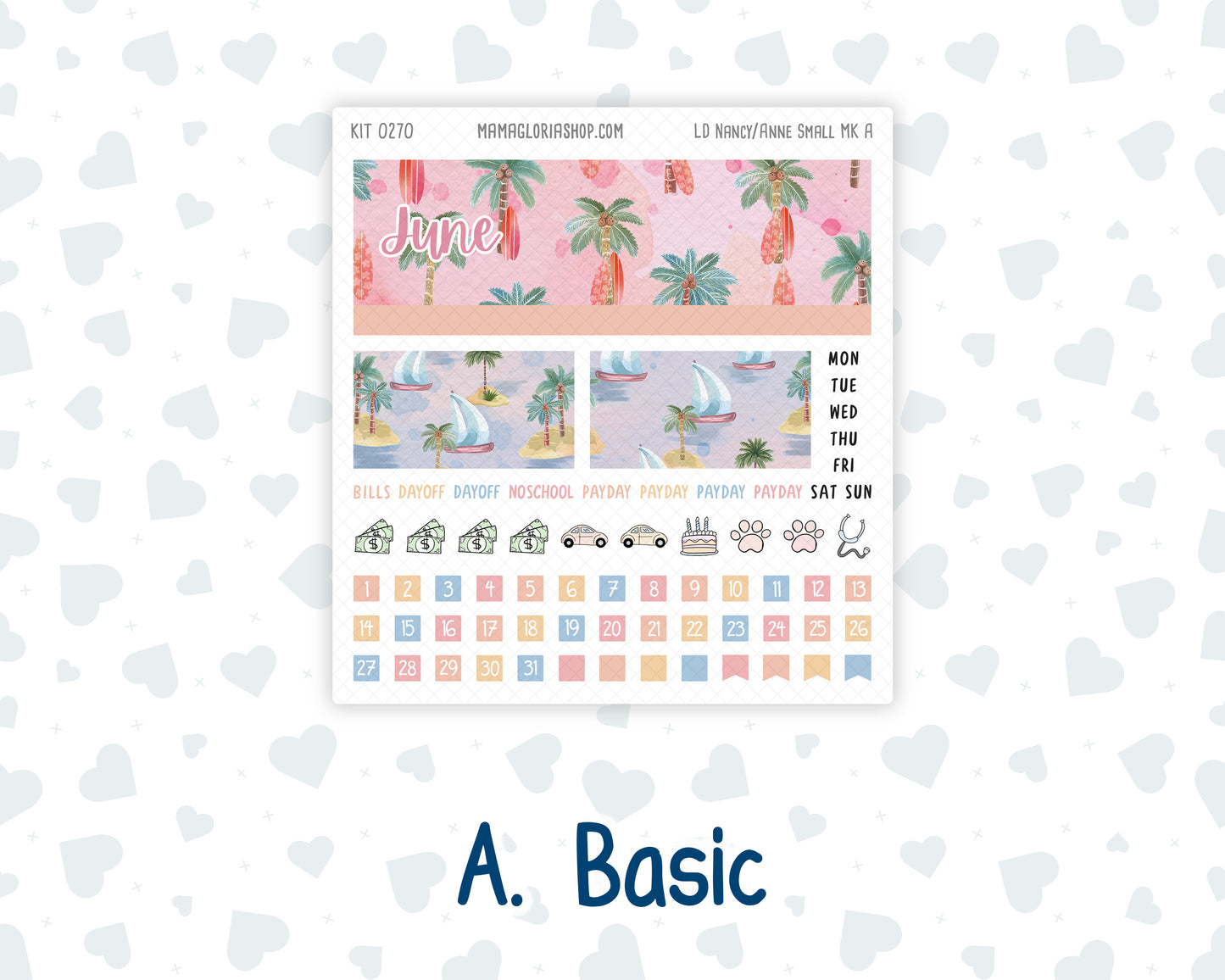 Kit 0270 - Laurel Denise Nancy/Anne Small - Monthly Kit - June - Beachside Bliss