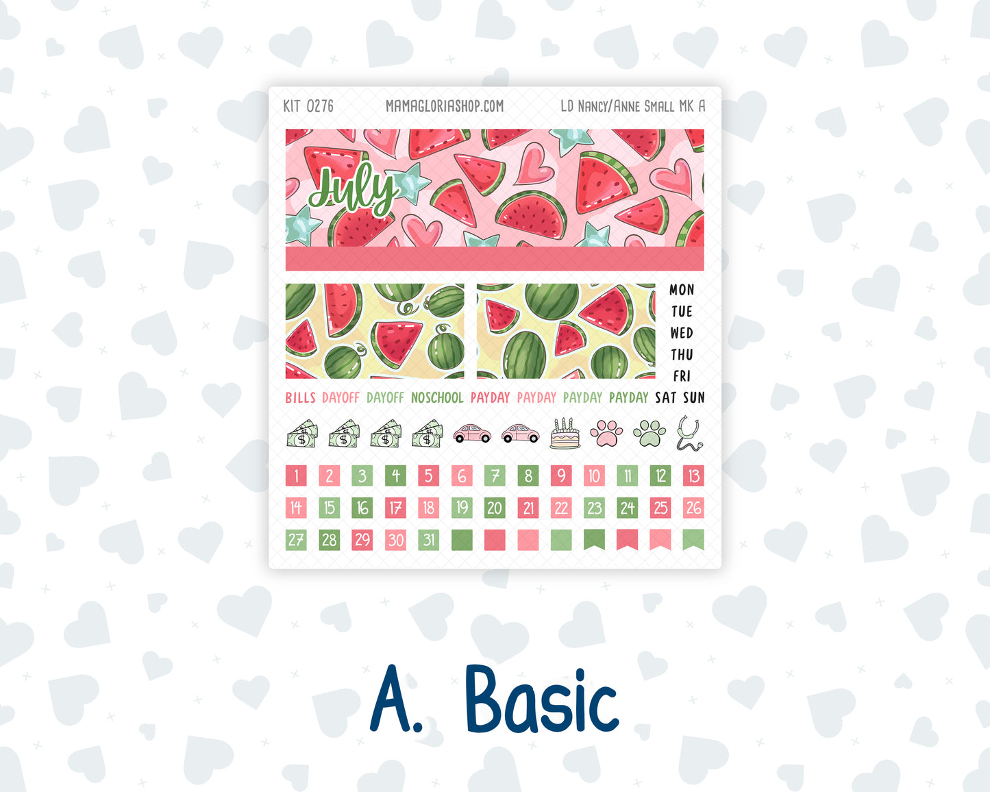 Kit 0276 - Laurel Denise Nancy/Anne Small - Monthly Kit - July - Melon Crush