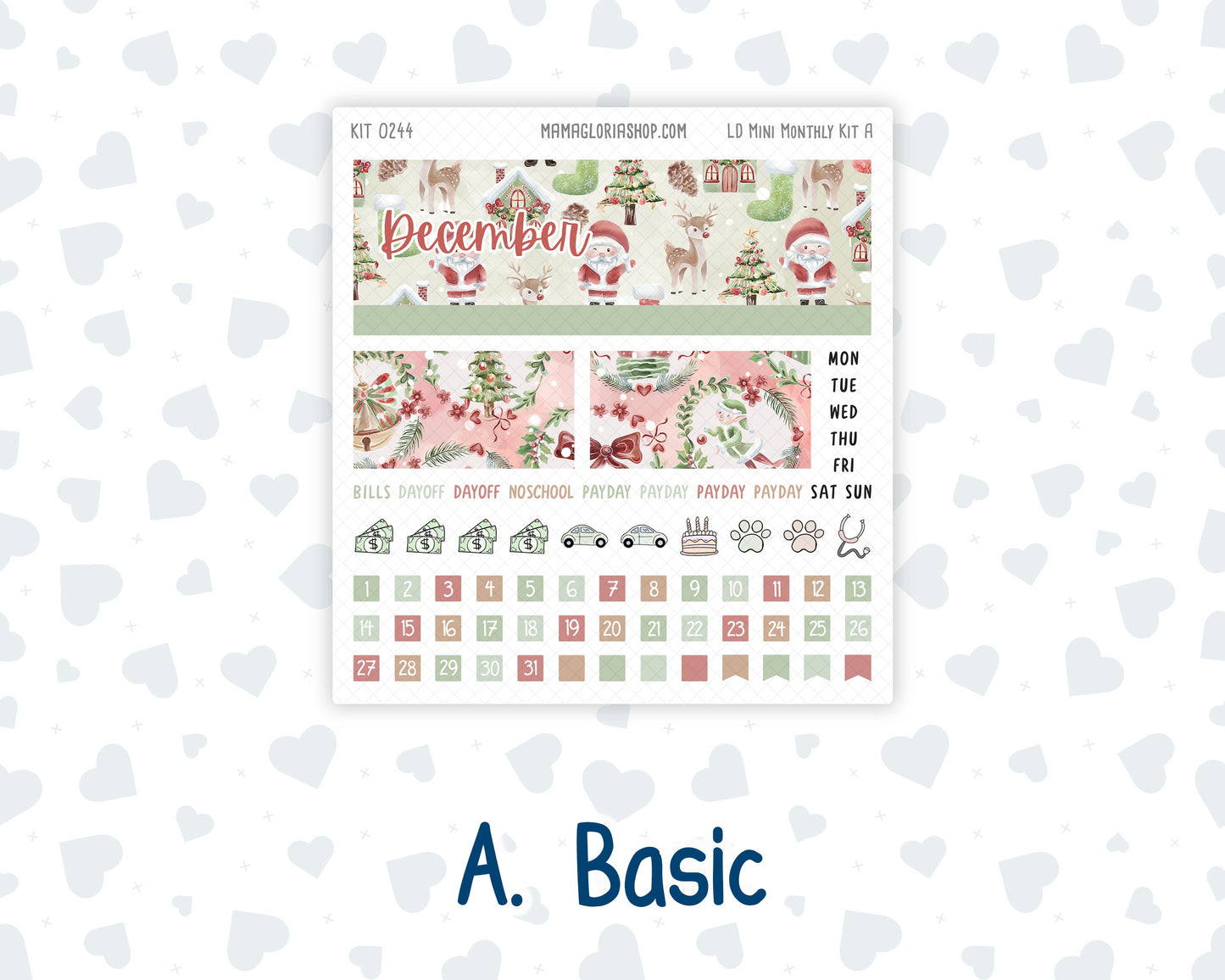 Kit 0244 - Laurel Denise Mini - Monthly Kit - December - Santas Village