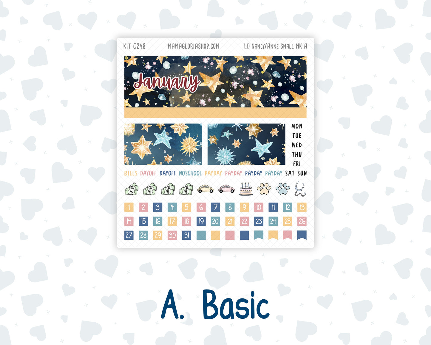 Kit 0248 - Laurel Denise Nancy/Anne Small - Monthly Kit - January - Midnight Countdown