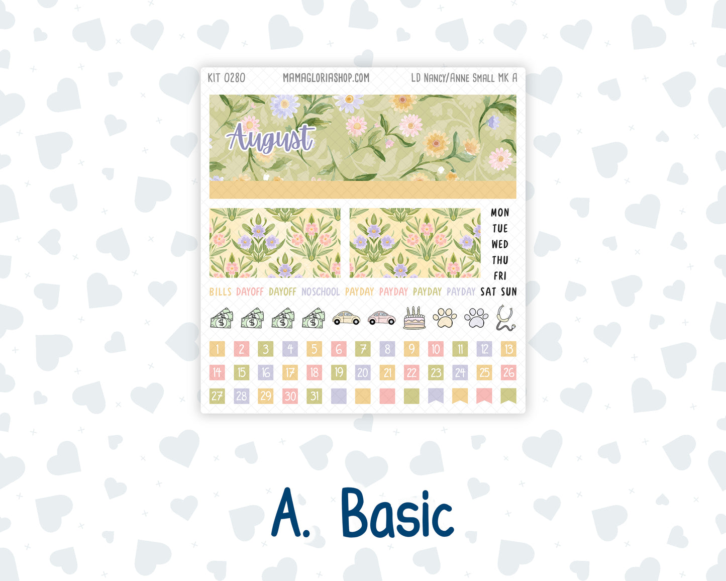 Kit 0280 - Laurel Denise Nancy/Anne Small - Monthly Kit - Half Past Six In August