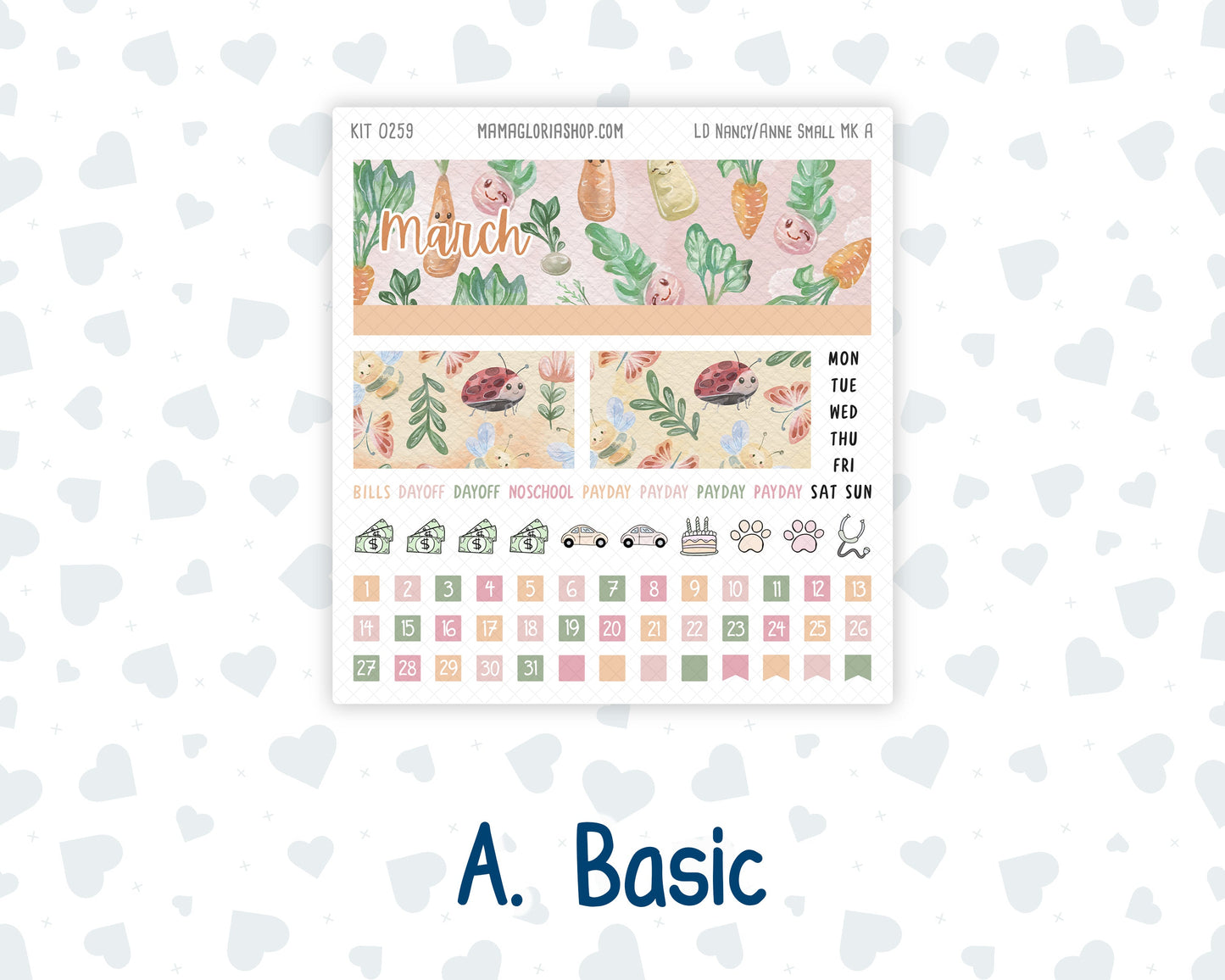 Kit 0259 - Laurel Denise Nancy/Anne Small - Monthly Kit - March - Spring Garden Chores