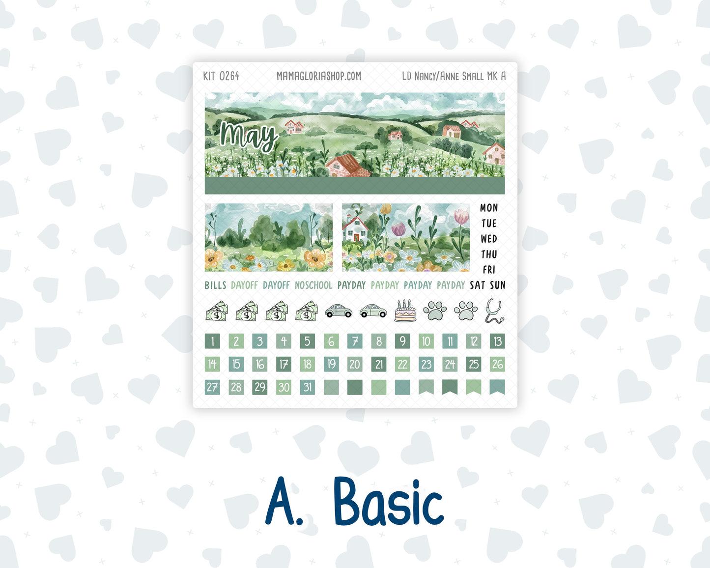 Kit 0264 - Laurel Denise Nancy/Anne Small - Monthly Kit - May - Spring Walk