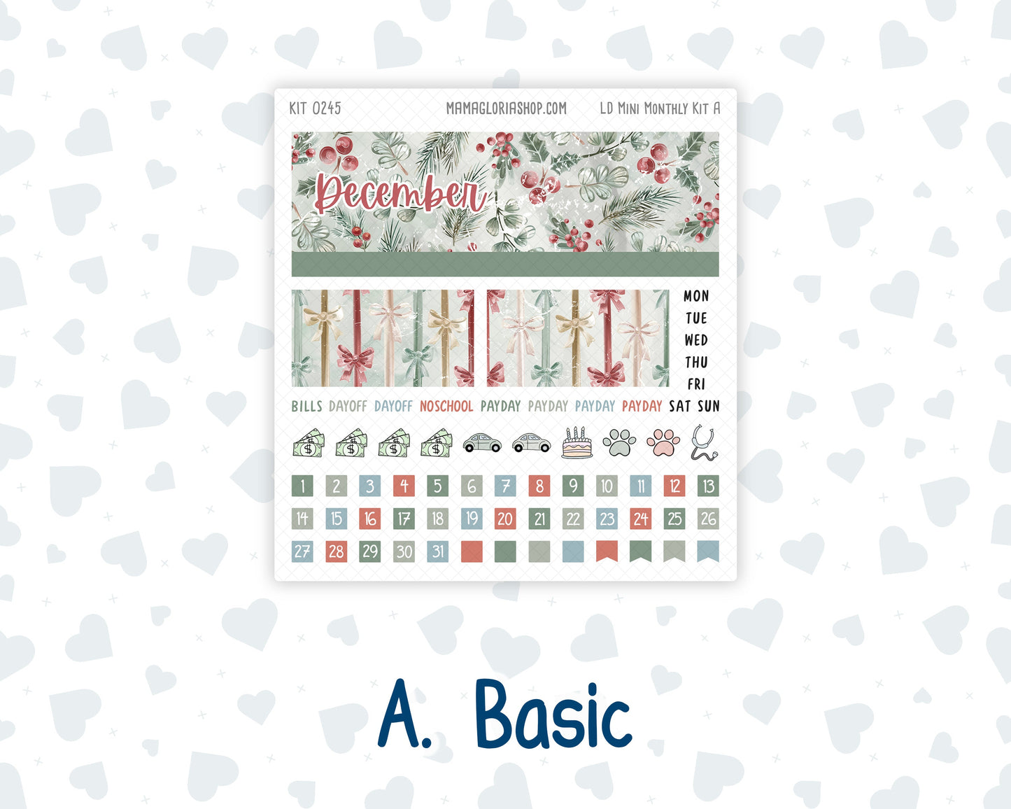 Kit 0245 - Laurel Denise Mini - Monthly Kit - December - Vintage Christmas