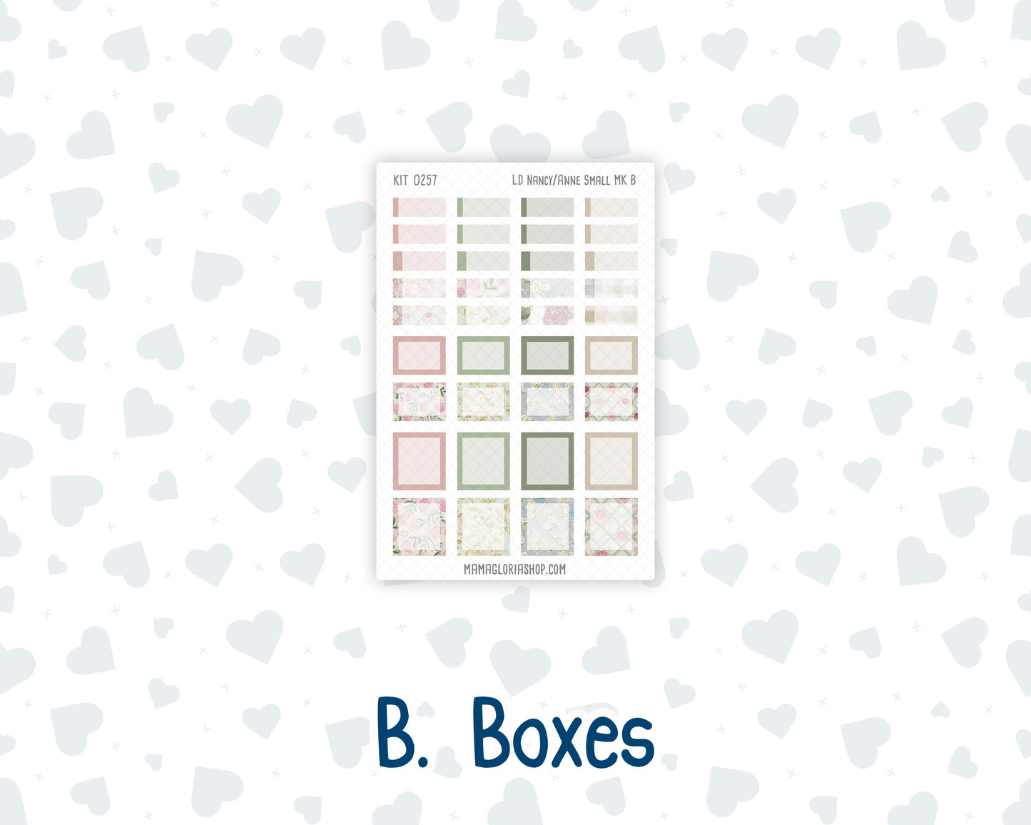 Kit 0257 - Laurel Denise Nancy/Anne Small - Monthly Kit - March - Blush Garden