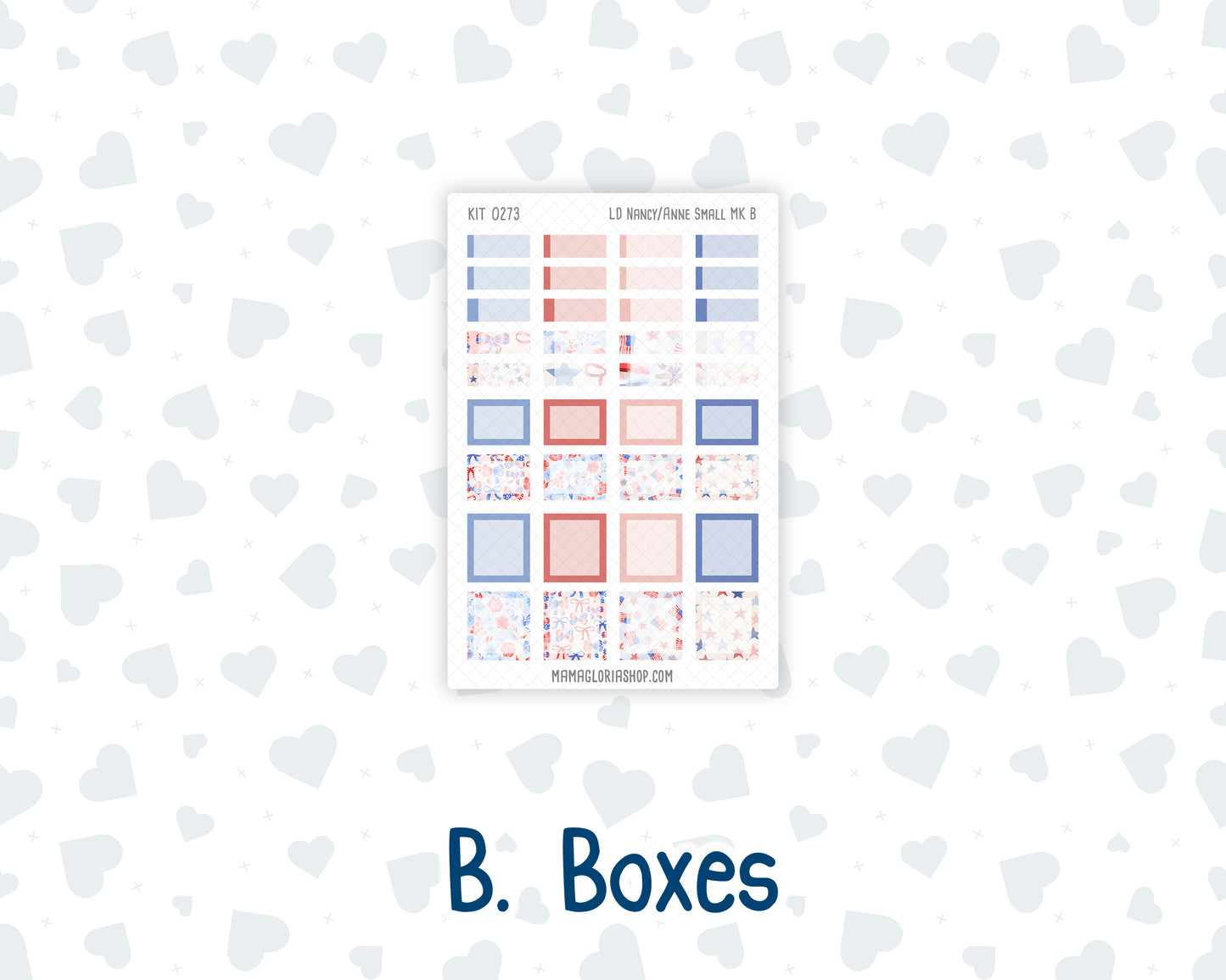 Kit 0273 - Laurel Denise Nancy/Anne Small - Monthly Kit - July - Americana In Bloom