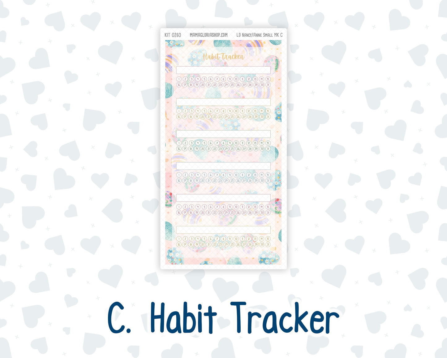 Kit 0260 - Laurel Denise Nancy/Anne Small - Monthly Kit - April - Pastel Egg Hunt