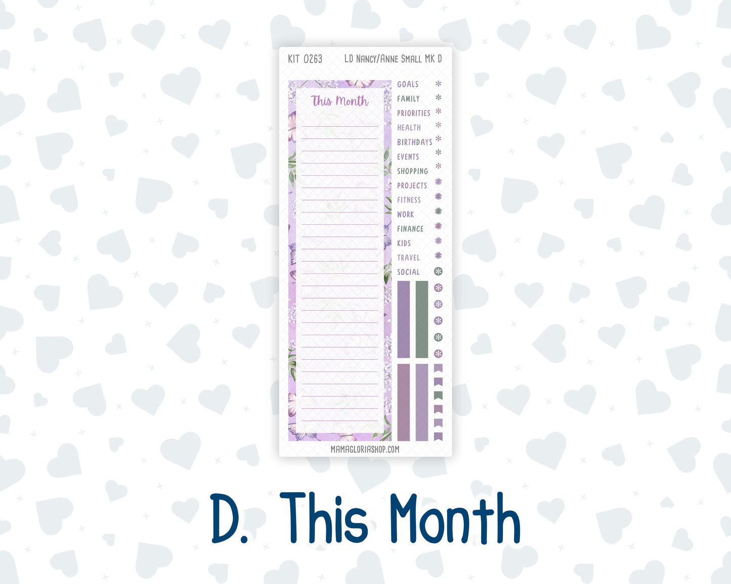 Kit 0263 - Laurel Denise Nancy/Anne Small - Monthly Kit - April - Lavender Drift