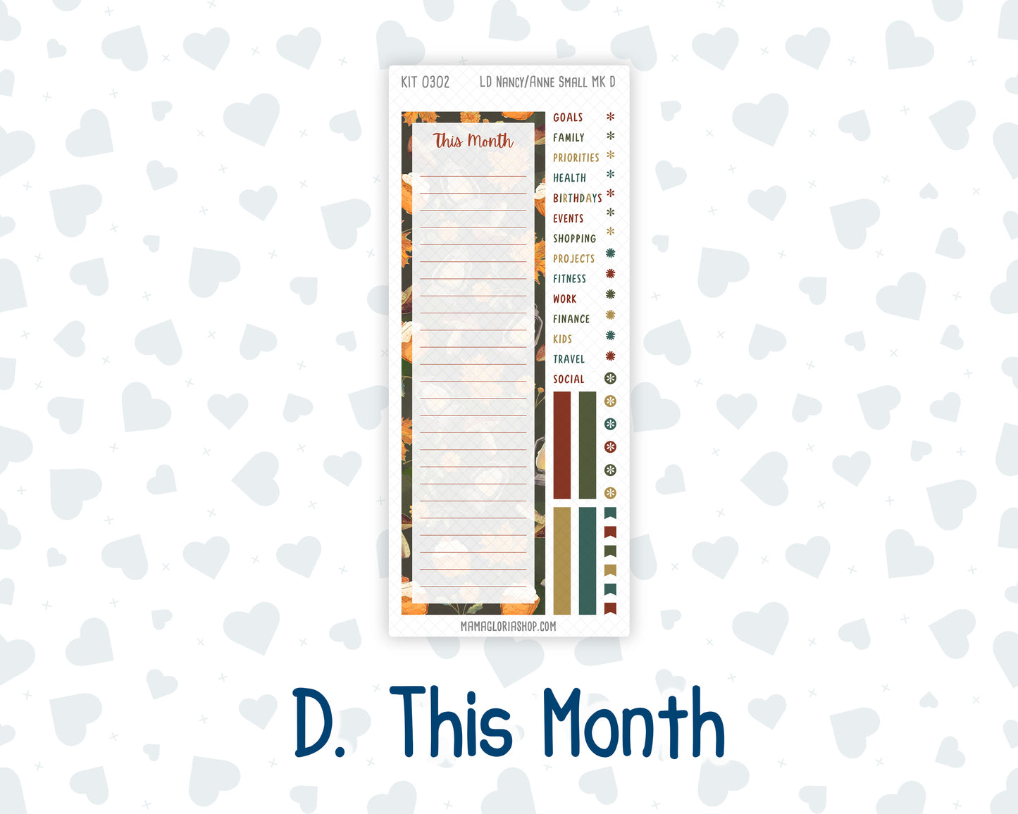Kit 0302 - Laurel Denise Nancy/Anne Small - Monthly Kit - November - Thankful Season