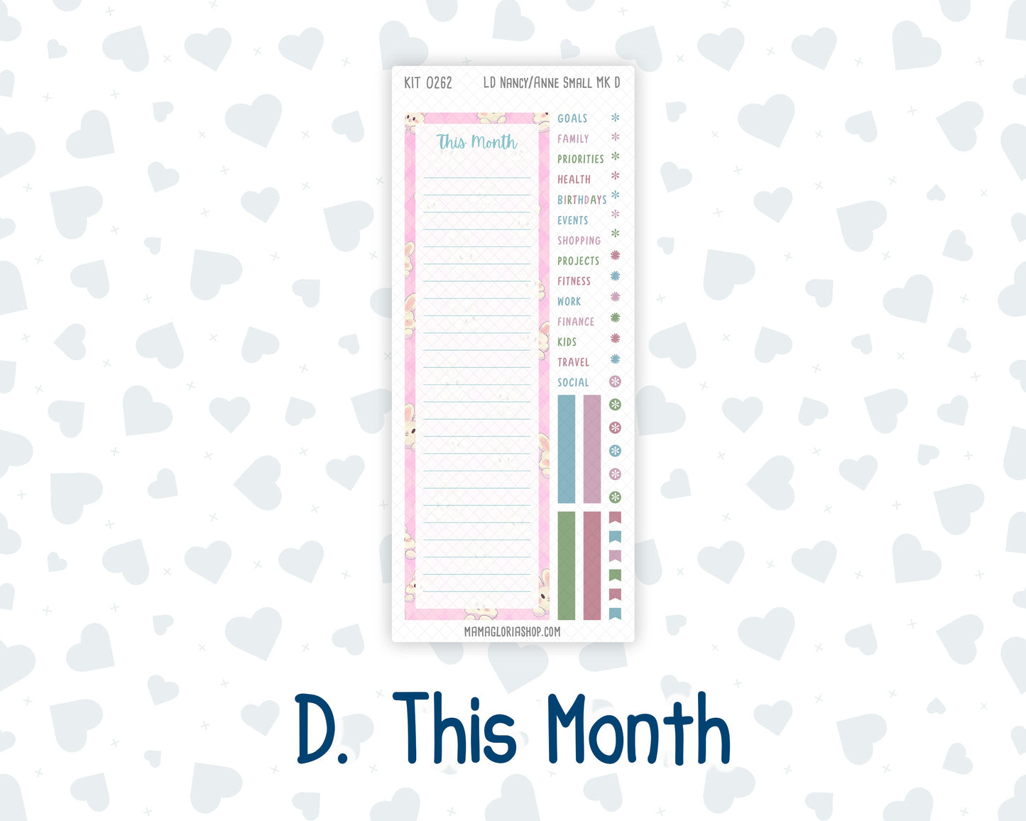 Kit 0262 - Laurel Denise Nancy/Anne Small - Monthly Kit - April - Spring Puffs