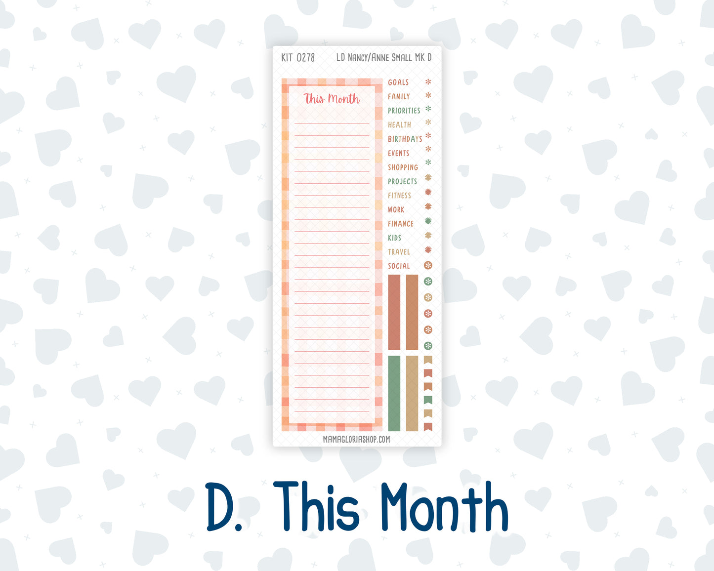 Kit 0278 - Laurel Denise Nancy/Anne Small - Monthly Kit - August - Oops, All Peaches