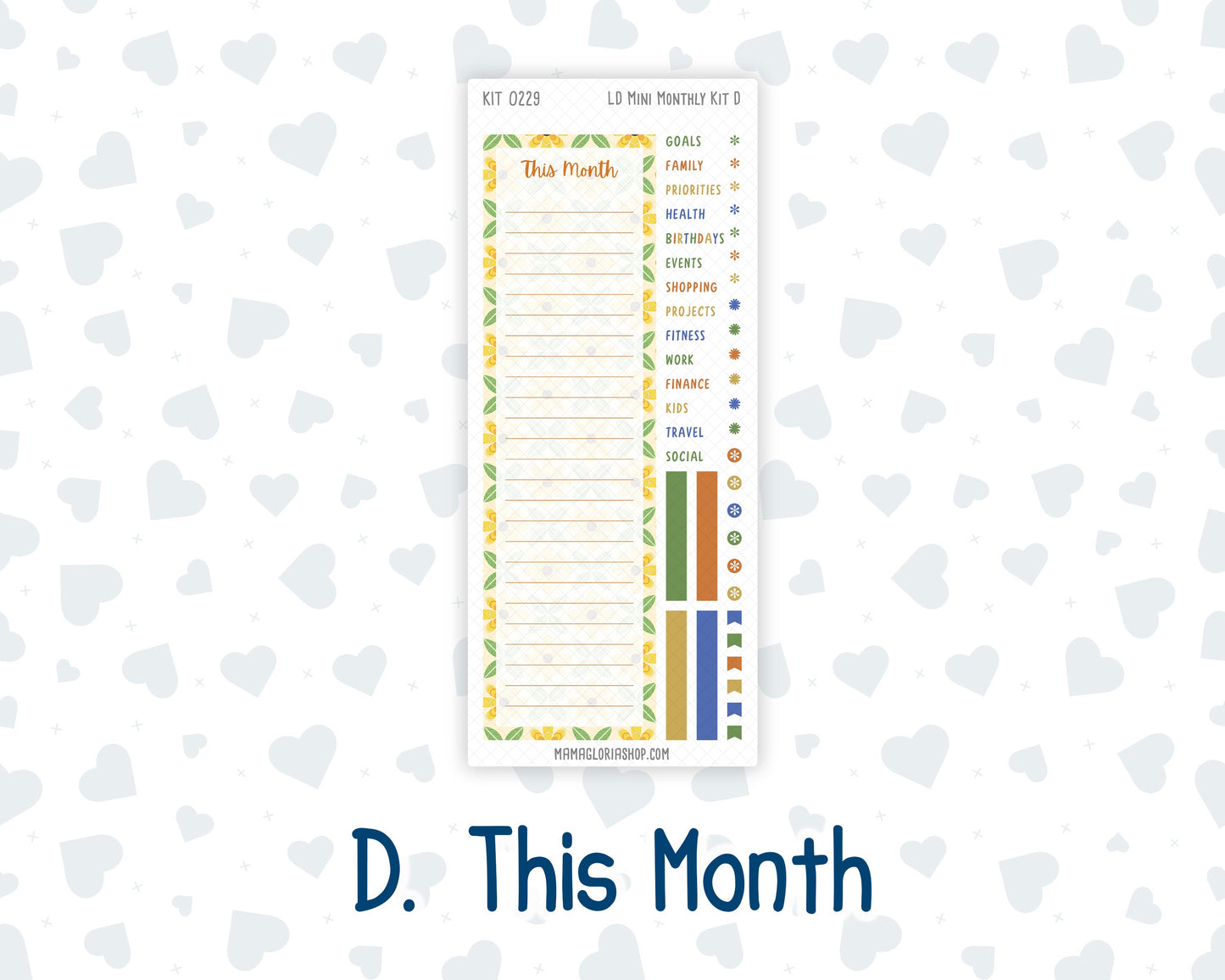 Kit 0229 - Laurel Denise Mini - Monthly Kit - August - Golden Faces