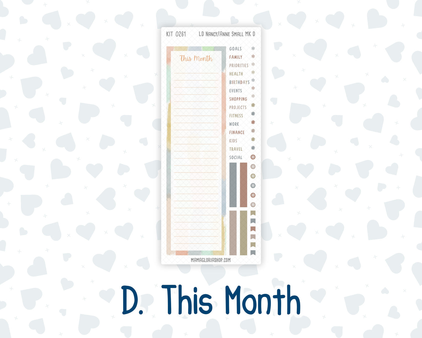 Kit 0261 - Laurel Denise Nancy/Anne Small - Monthly Kit - April - Llama Spring