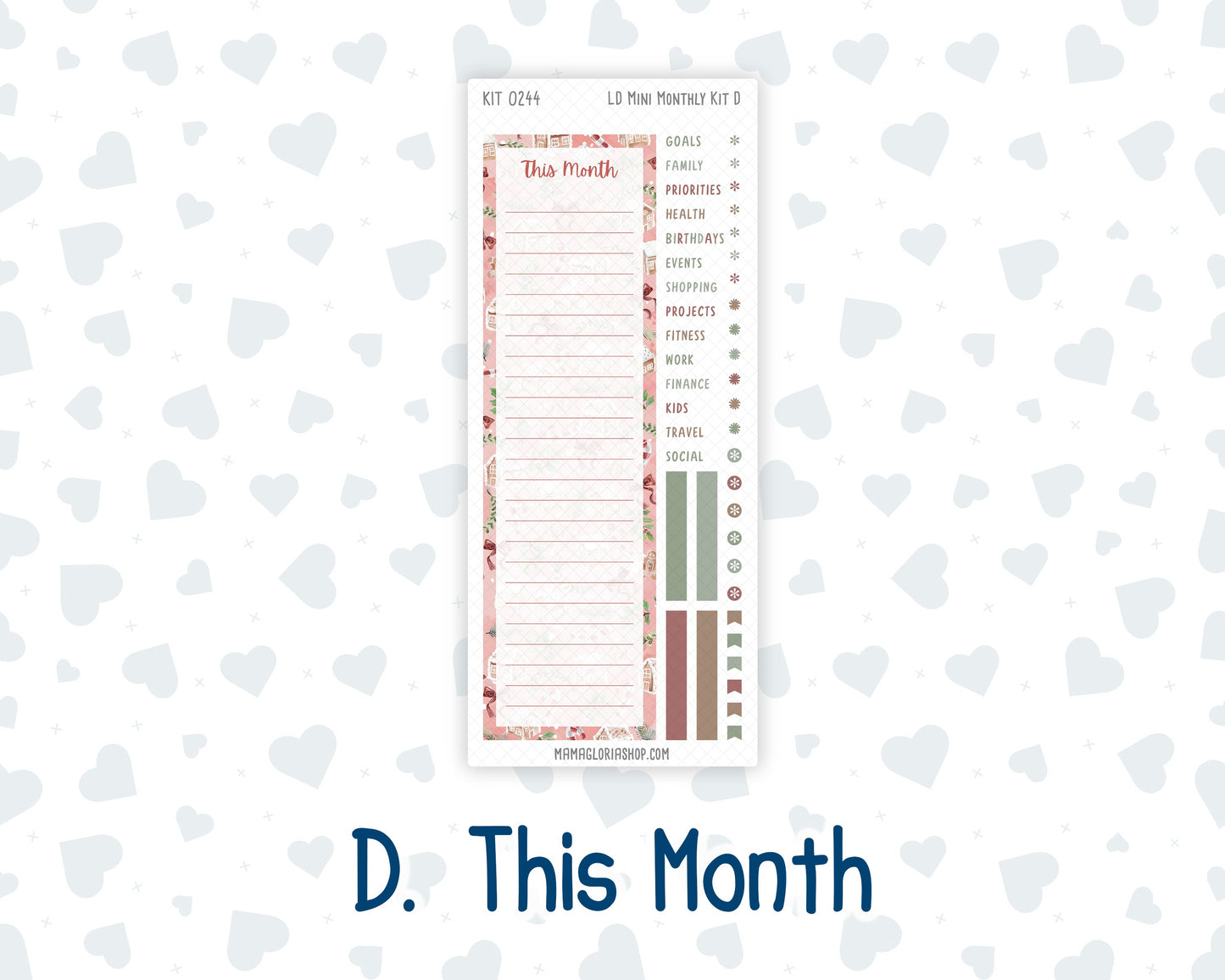 Kit 0244 - Laurel Denise Mini - Monthly Kit - December - Santas Village