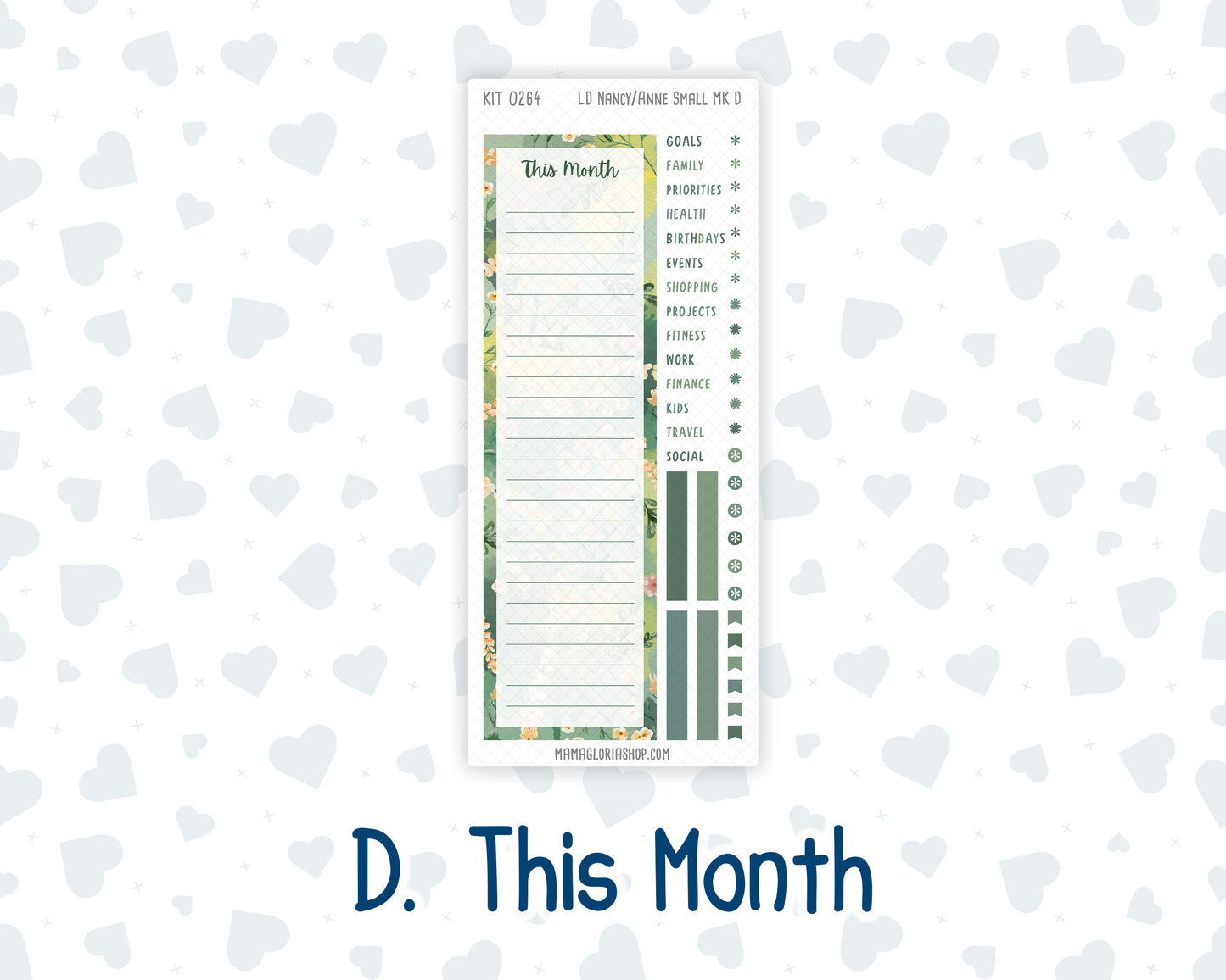 Kit 0264 - Laurel Denise Nancy/Anne Small - Monthly Kit - May - Spring Walk