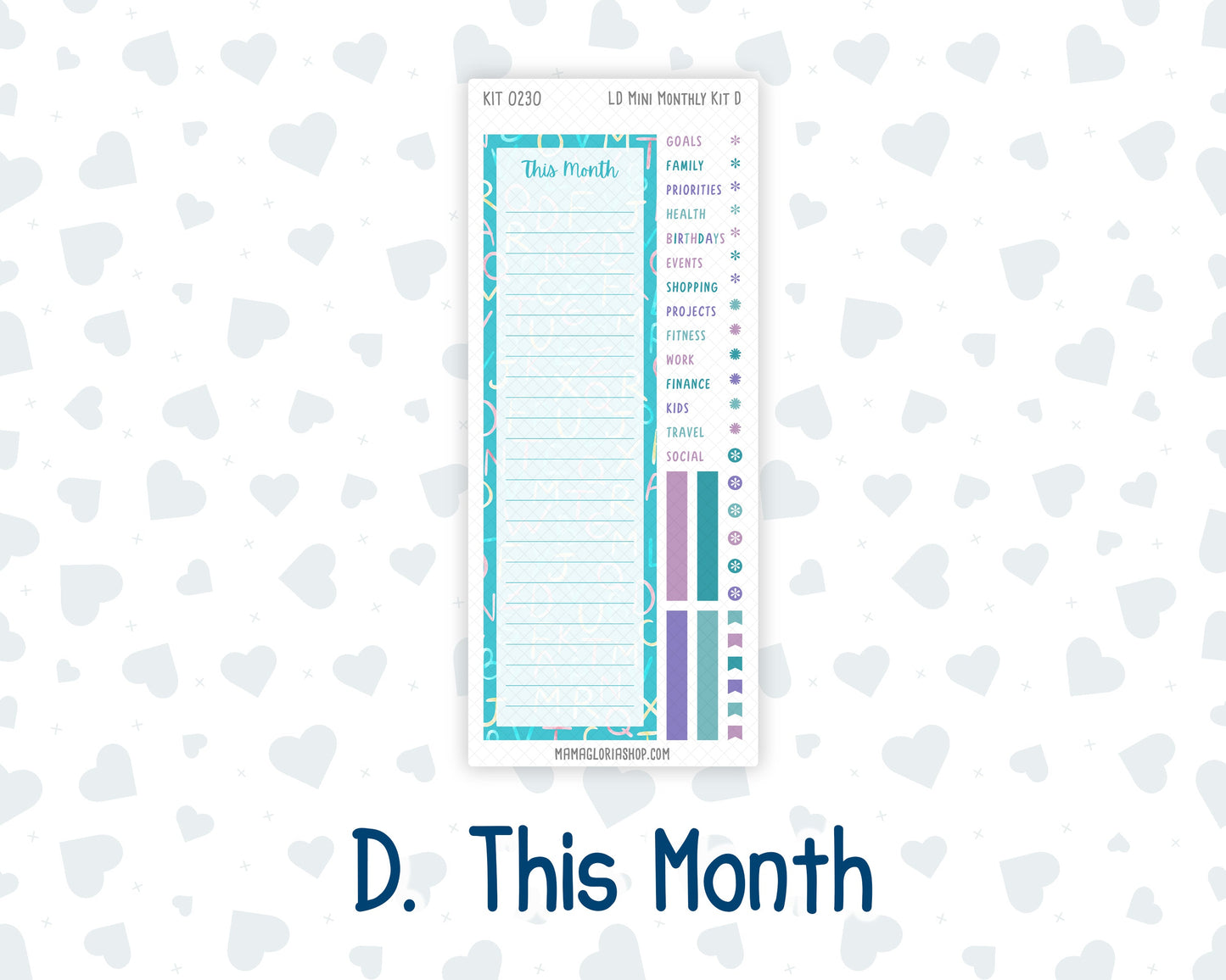 Kit 0230 - Laurel Denise Mini - Monthly Kit - August - School Daze