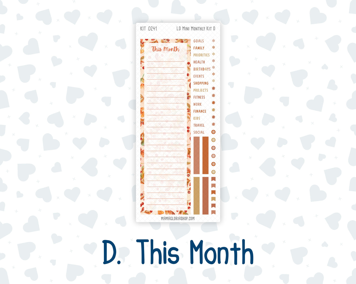 Kit 0241 - Laurel Denise Mini - Monthly Kit - November - Pumpkin Latte