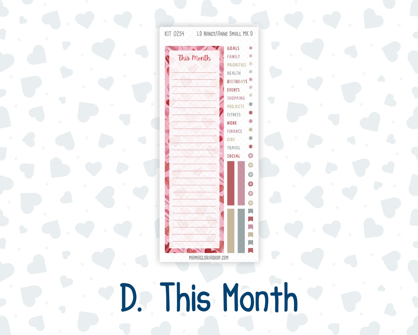 Kit 0254 - Laurel Denise Nancy/Anne Small - Monthly Kit - February - Valentine Village