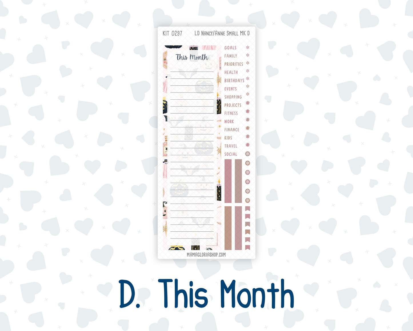 Kit 0297 - Laurel Denise Nancy/Anne Small - Monthly Kit - October - Pink Spell