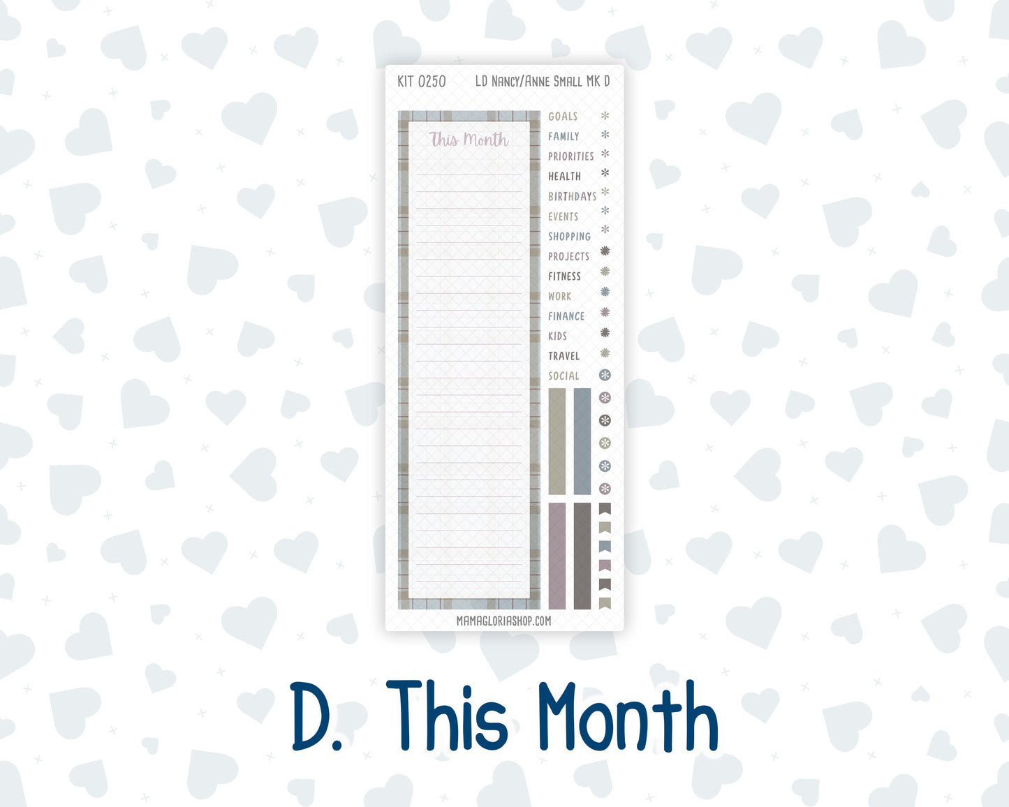 Kit 0250 - Laurel Denise Nancy/Anne Small - Monthly Kit - Quiet January