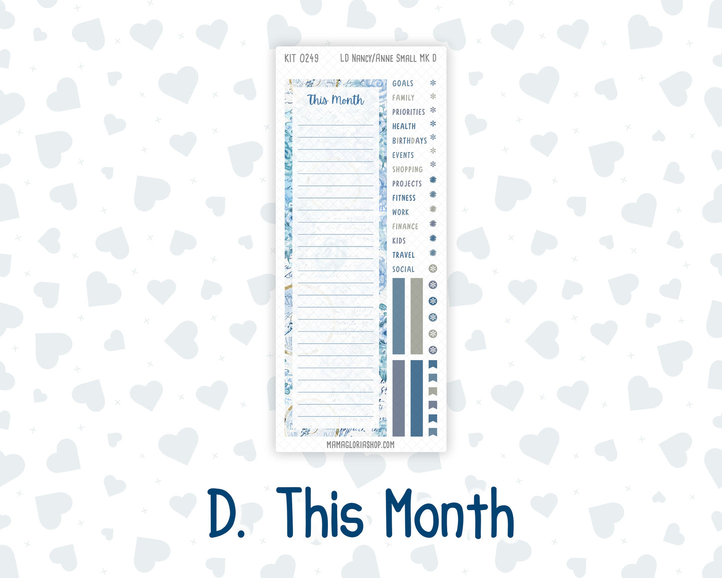 Kit 0249 - Laurel Denise Nancy/Anne Small - Monthly Kit - January - Icy Lace