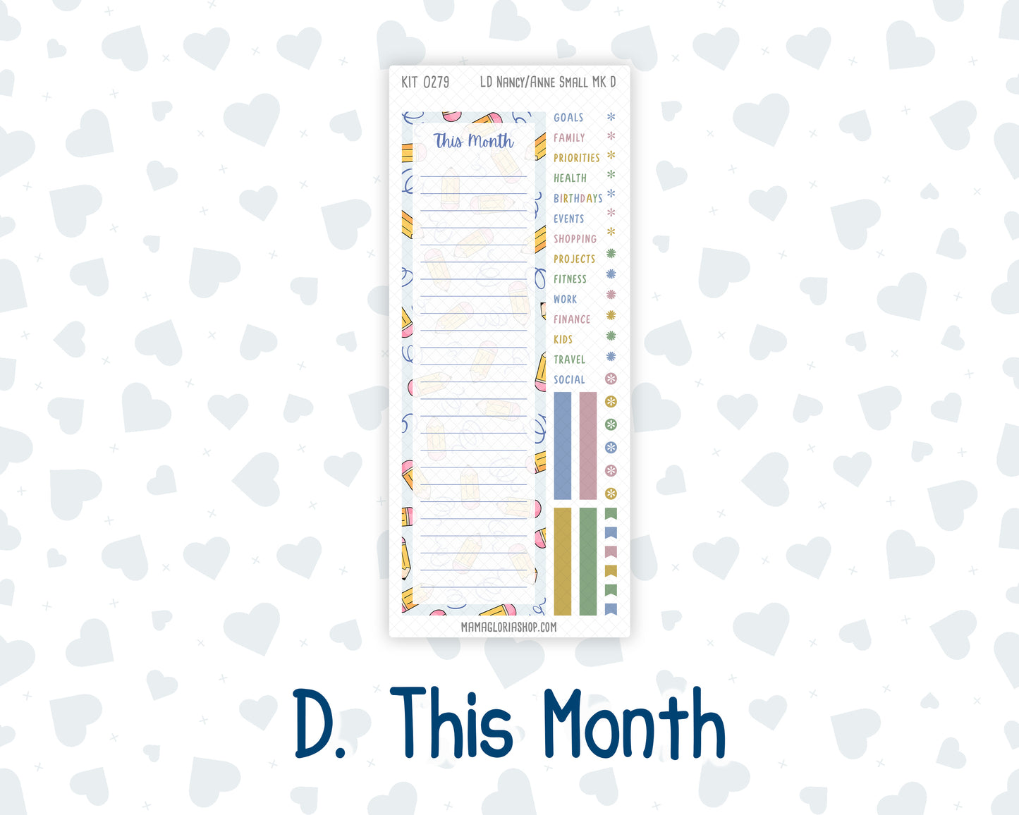 Kit 0279 - Laurel Denise Nancy/Anne Small - Monthly Kit - August - Not Ready For School