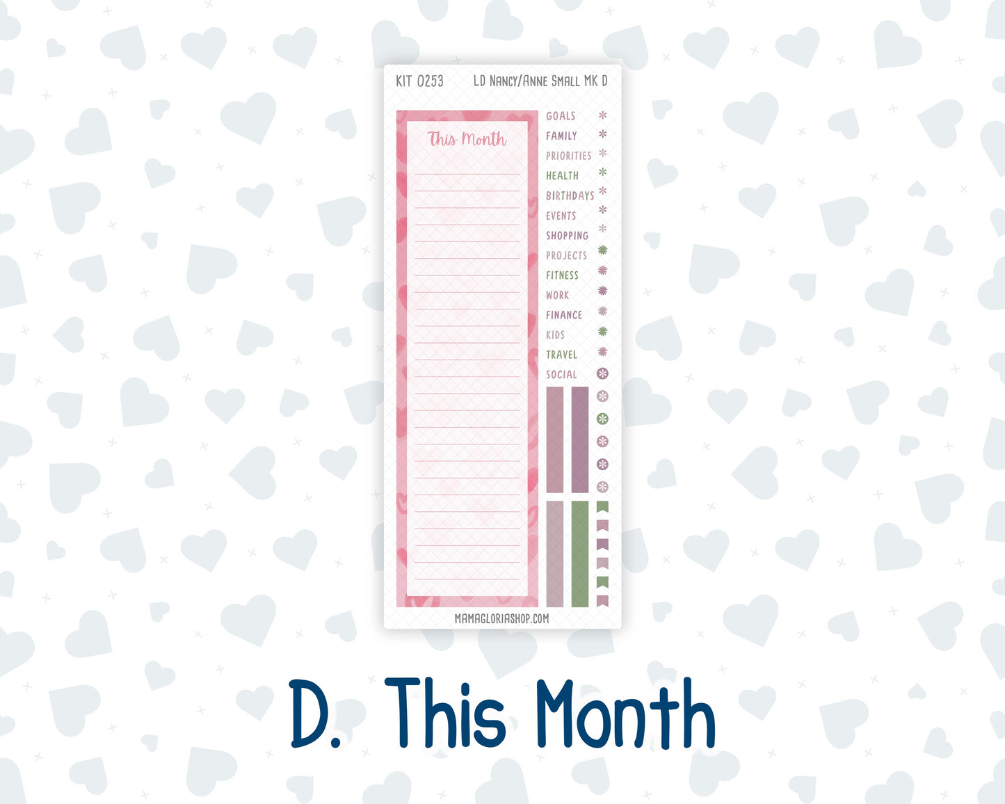 Kit 0253 - Laurel Denise Nancy/Anne Small - Monthly Kit - February - Rosy Daydreams